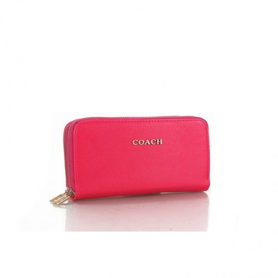 Coach Double Zip In Saffiano Small Pink Wallets FFN | Coach Outlet Canada